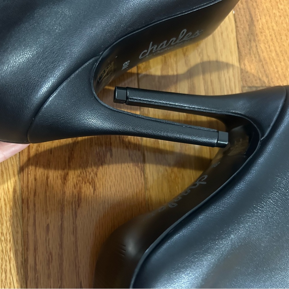 Charles By Charles David Palisades Black Mid Calf Heeled Boots 8 NWOB - Picture 10 of 16